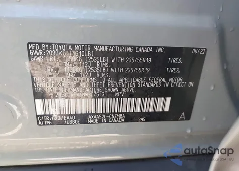 2022 Toyota Rav4 Xle Premium from USA, damaged, VIN 2T3C1RFV4NW207513